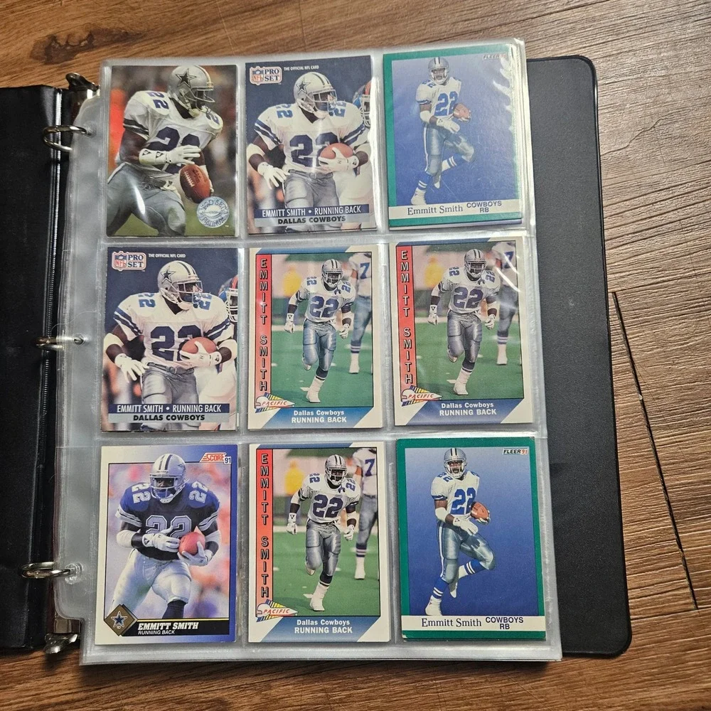 Lot of 124 Emmitt Smith Dallas Cowboys Cards Pro Fleer Score Upper Deck 90s